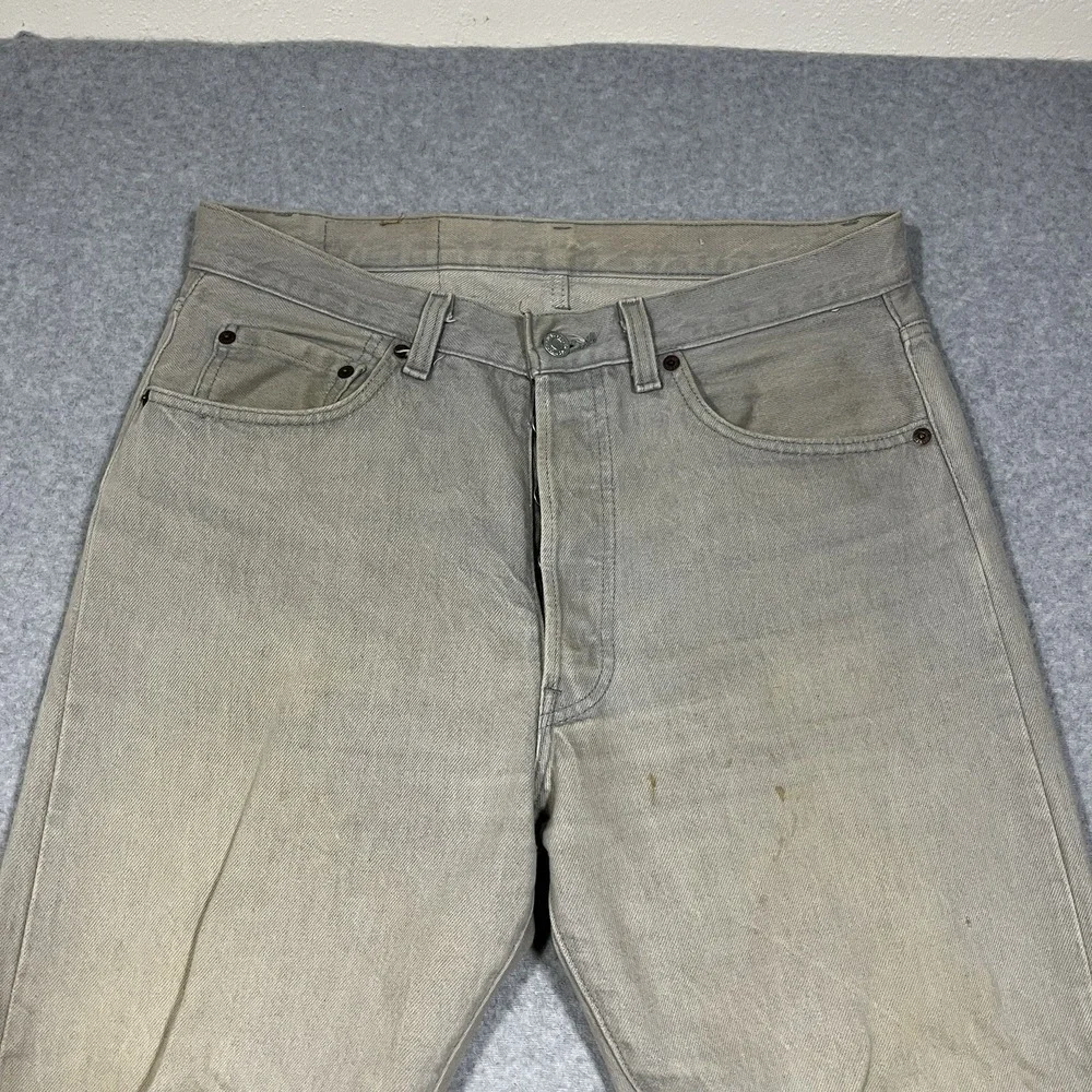 Vintage Levis Jeans Mens 33x30 (Fit 32x28) Gray 501xx Straight Made in USA 80s